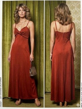 Vintage 1970s Joy Stevens California Rust Maxi Dress rust 11/12 (modern4/6)